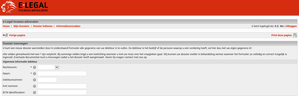 incasso portal incasso indienen